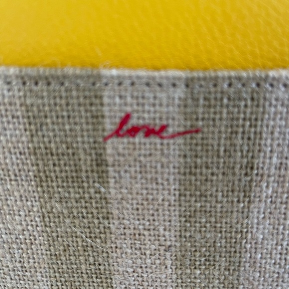 Ellen Degeneres leather and textile yellow/brown Purse - Picture 4 of 9